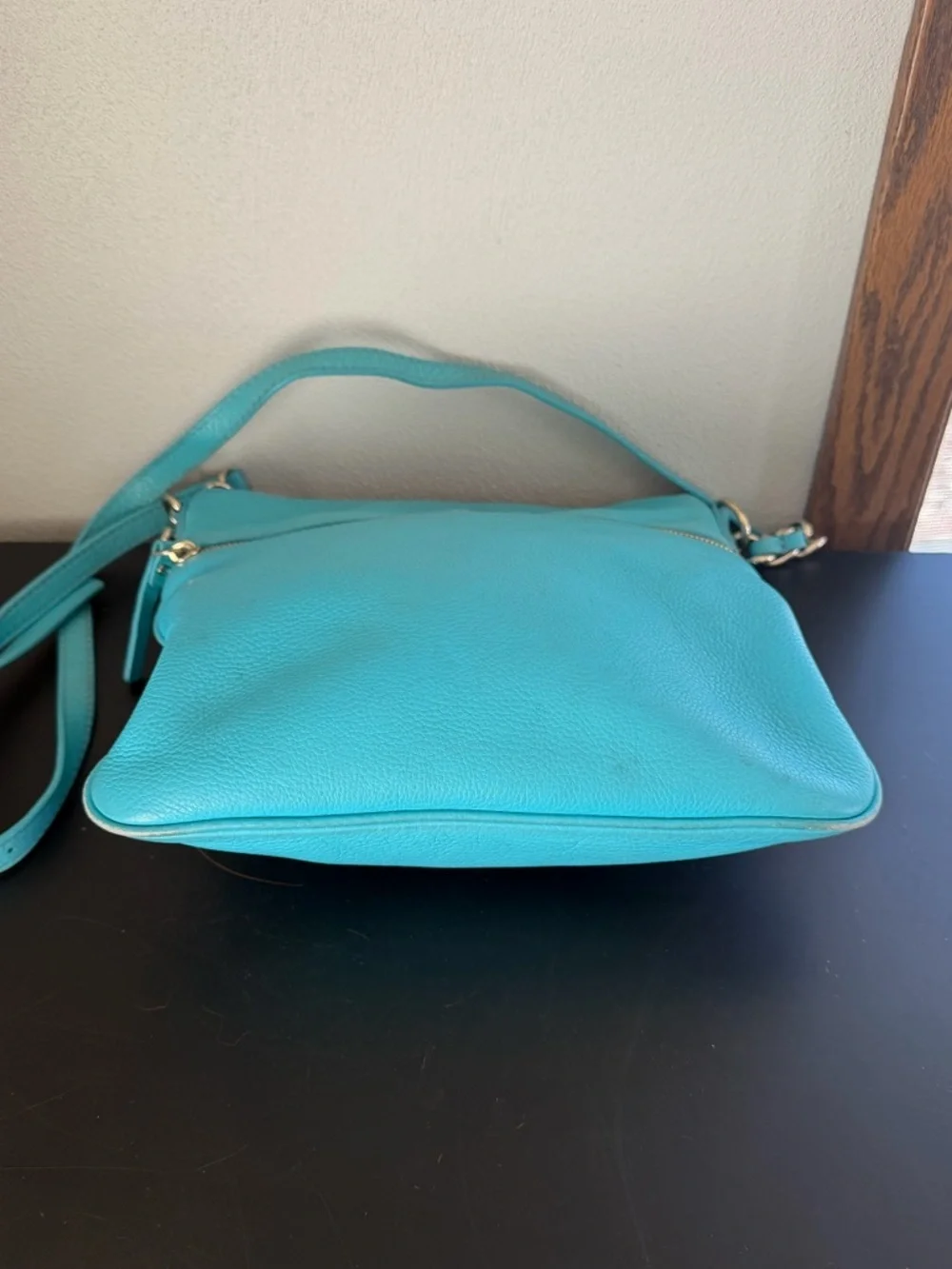 Kate Spade Connie Hill Ellen Grace Teal Blue Leather Crossbody Shoulder Bag - Picture 5 of 14